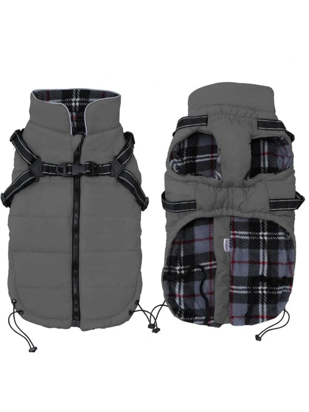 Cozy Waterproof Dog Jacket with Harness - Autumn Winter Coat for Small & Medium